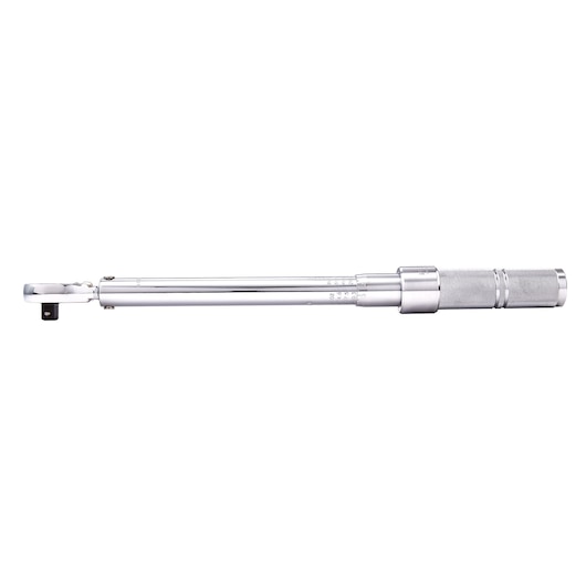 PROTO J6006CXCERT torque wrench, silver metal, knurled handle, side view on white background.
