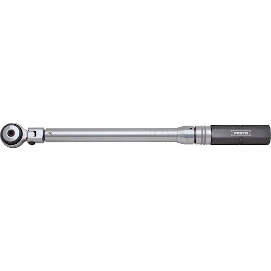 PROTO J6012FC torque wrench with black knurled handle, side view on white background.