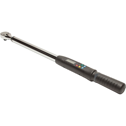 PROTO J6014E digital torque wrench with black handle and control buttons, product side angle on white background.