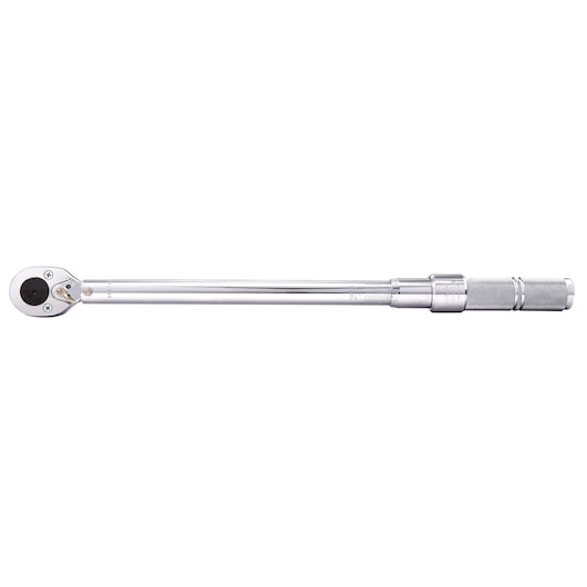 PROTO J6016NMC torque wrench with knurled handle, silver finish, side view on white background.