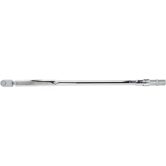 PROTO J6017B chrome torque wrench, side angle on white background.