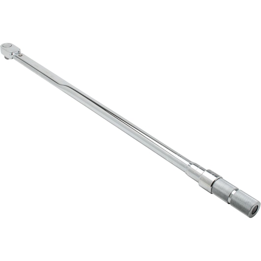 PROTO J6017B torque wrench, chrome finish, cylindrical handle, angled view on white background.