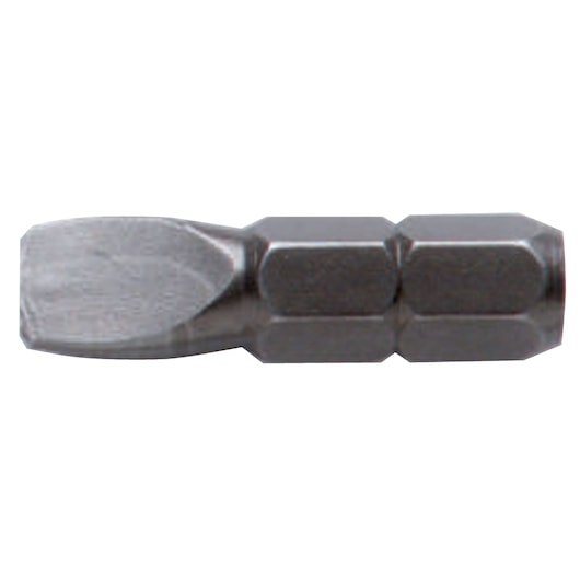 PROTO J60206 flathead screwdriver bit, steel, side view, white background.