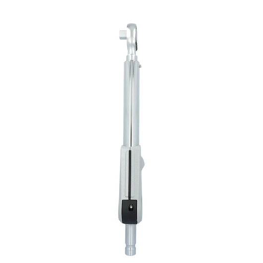 PROTO J6024 torque wrench side view, silver metal with black adjustment knob, on white background.