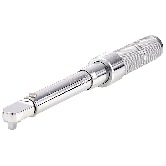 PROTO J6061C torque wrench, chrome finish, knurled handle, angled view on white background.
