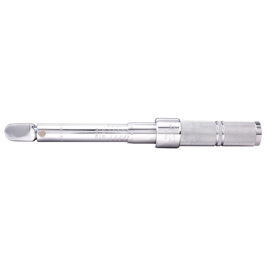 PROTO J6061C torque wrench, silver metal, knurled handle, side view on white background.