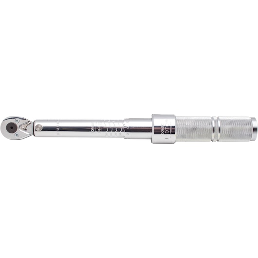 PROTO J6062C torque wrench, silver metal, knurled handle, side view, white background.