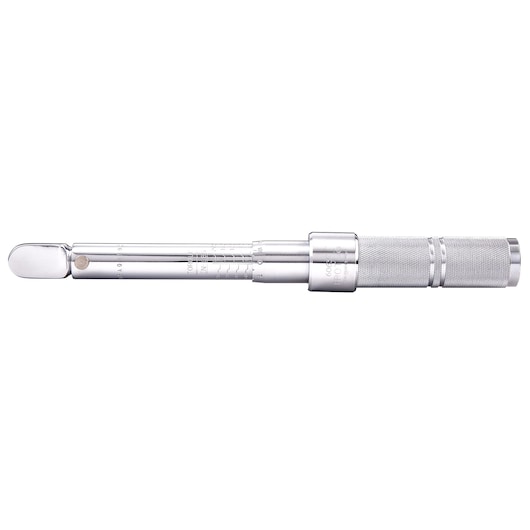 PROTO J6063C torque wrench, silver finish, side angle, knurled handle, calibration markings visible.
