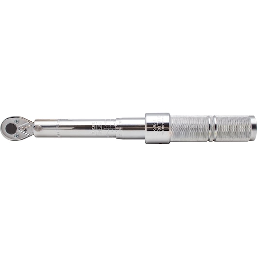 PROTO J6064C torque wrench, silver, side angle on white background, knurled handle and measurement markings.