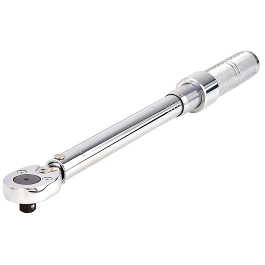 PROTO J6066C chrome torque wrench with knurled handle, tool category, side angle on white background.