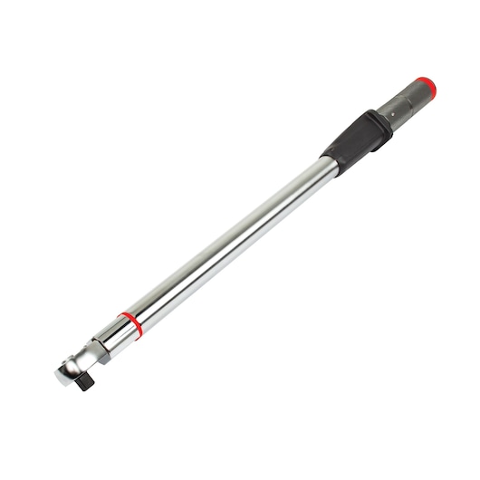 PROTO J6110BT torque wrench in silver with black and red accents, photography on white background, angled view.