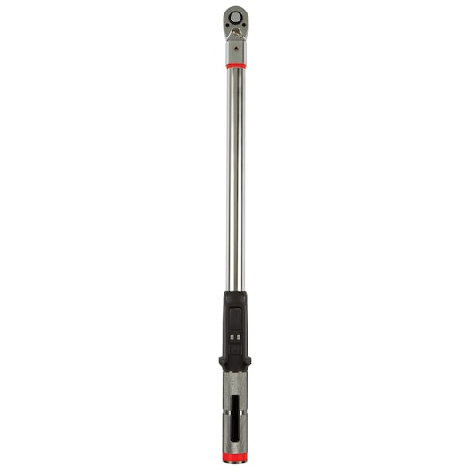 PROTO J6112BT torque wrench with knurled grip, long metal handle, and black adjustment dial, front angle.