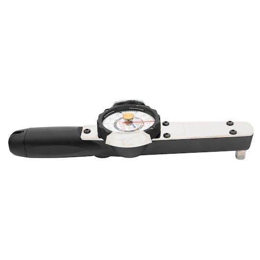 PROTO J6113NMF torque wrench with analog dial and black handle, side view on white background.