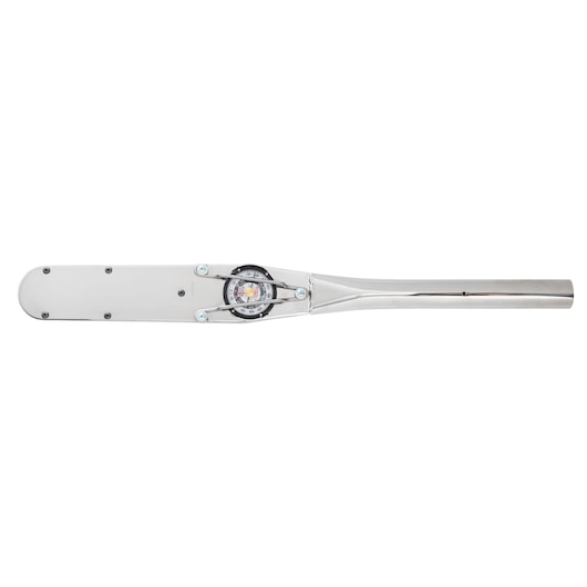 PROTO J6134F torque wrench with dial display, silver finish, shown from top on white background.