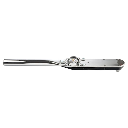 PROTO J6134F chrome torque wrench, flat lay on white background, showing handle and adjustment dial.