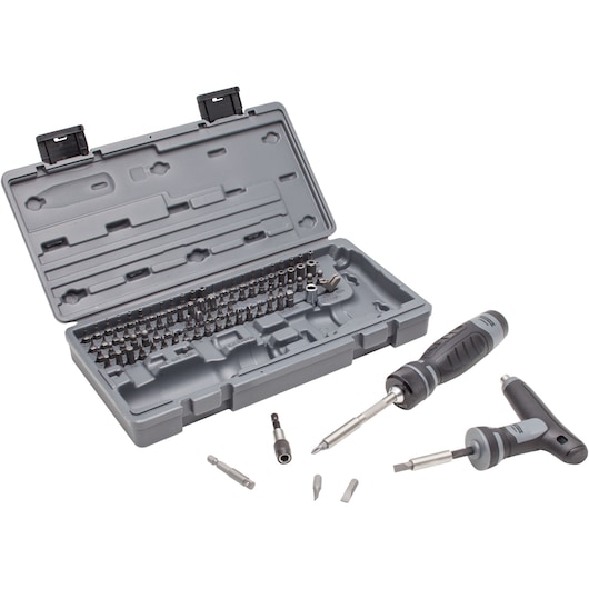 Proto® 91 Piece Multibit Set with Ratcheting Screwdriver and T-Handle