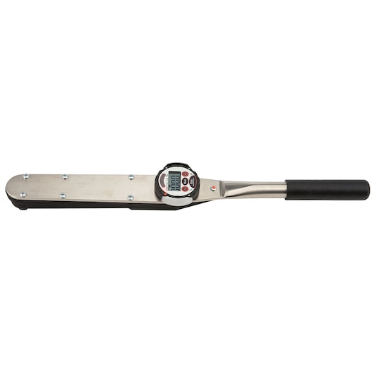 PROTO J6345B digital torque wrench with black handle and large display, top view on white background.