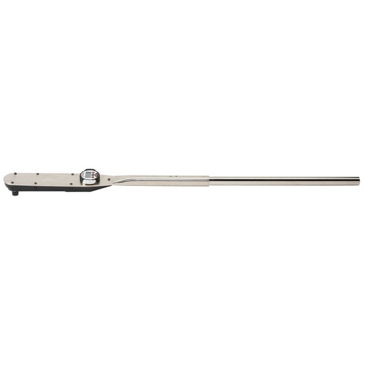 PROTO J6347 long chrome torque wrench, side view on white background.
