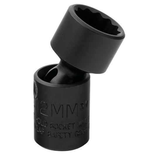 PROTO J66512MP black swivel socket, 12mm, close-up angled view, tool photography on white background.