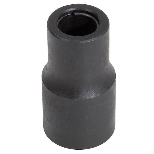 PROTO J6930 black impact socket adapter, cylindrical shape, photographed on white background.
