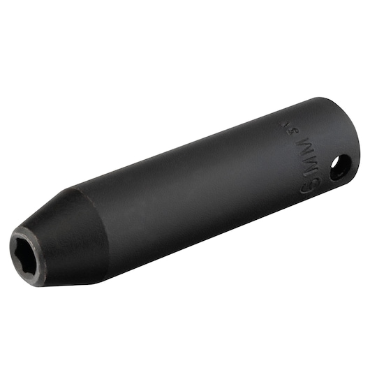 PROTO J7006M black hex socket bit, cylindrical design, side view on white background.