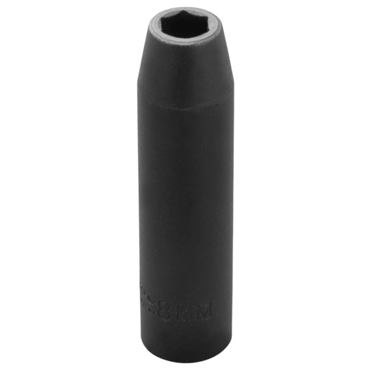 PROTO J7008M deep impact socket, black, 8mm, vertical angle on white background.