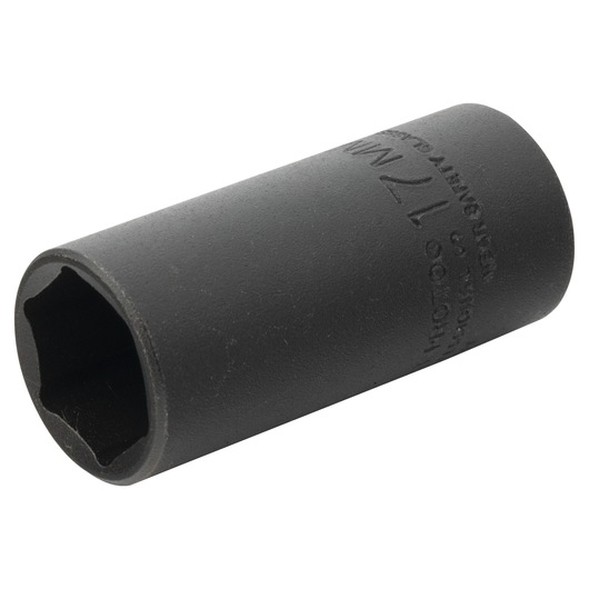 PROTO J7017MHT black impact socket, cylindrical, side angle on white background.