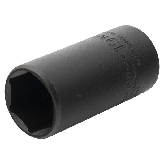 PROTO J7019MHT black 6-point deep impact socket, side view on white background.