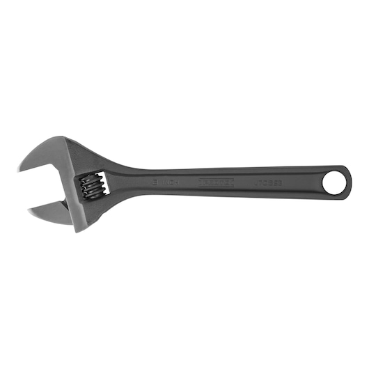 PROTO J708SB adjustable wrench, matte black steel, side angle on white background.