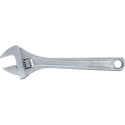 PROTO J710A adjustable wrench with silver finish, side angle on white background.