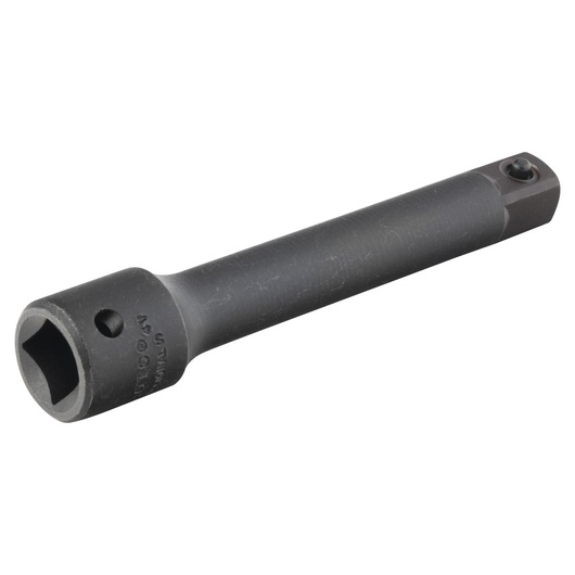 PROTO J7181P black impact socket extension bar, cylindrical, side angle on white background.