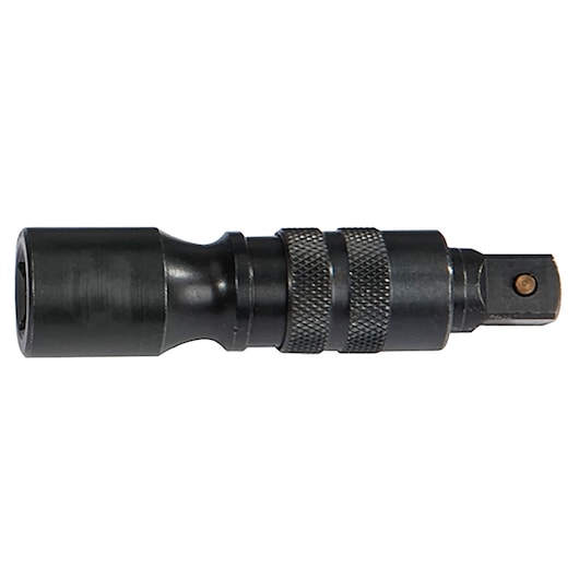 PROTO J7203L black knurled socket adapter, side angle, tool category photography.