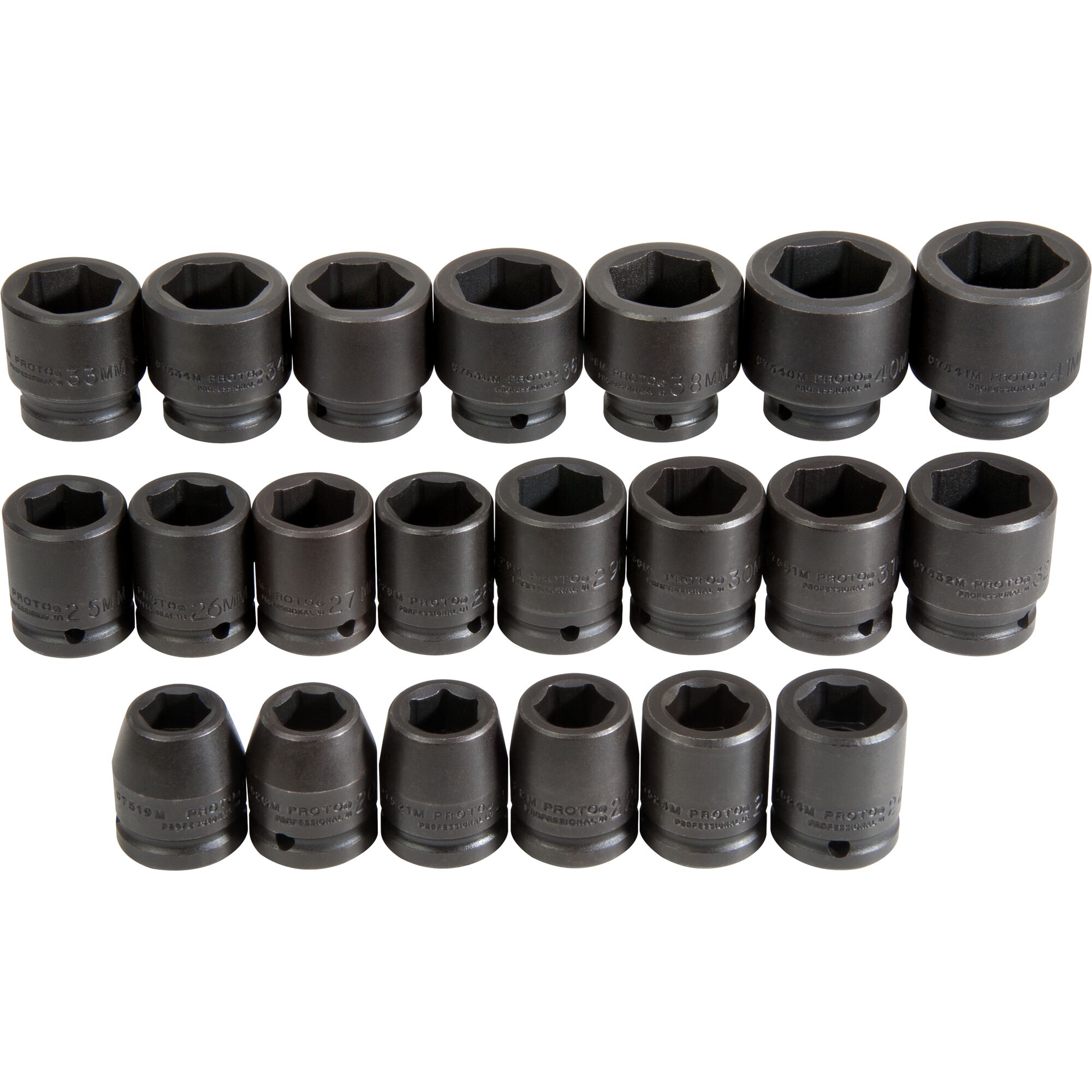 3/4 in. Drive 6-Point Metric Impact Socket Set (21 pc.) | PROTO