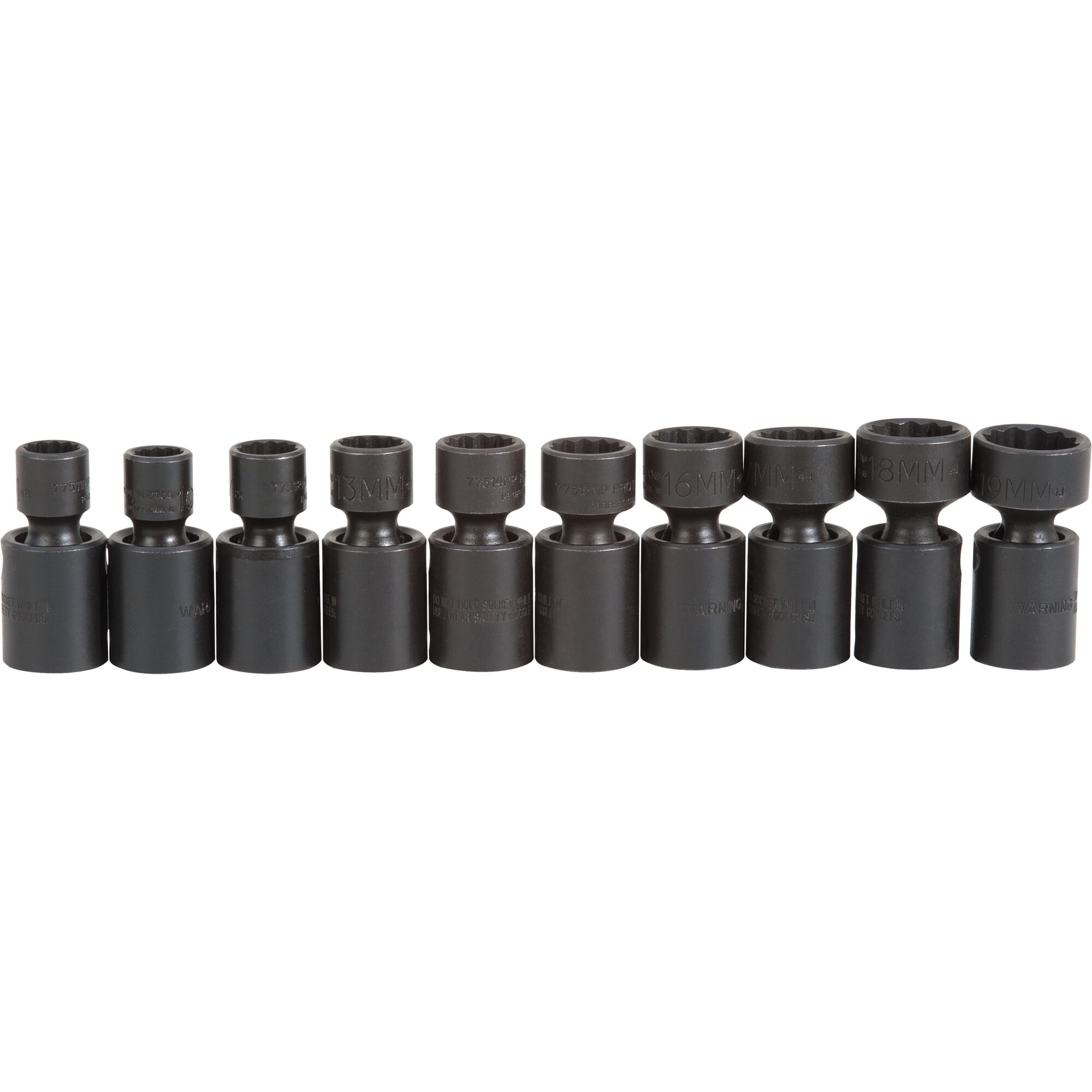3/8 in. Drive 12-Point Metric Universal Impact Socket Set (10 pc