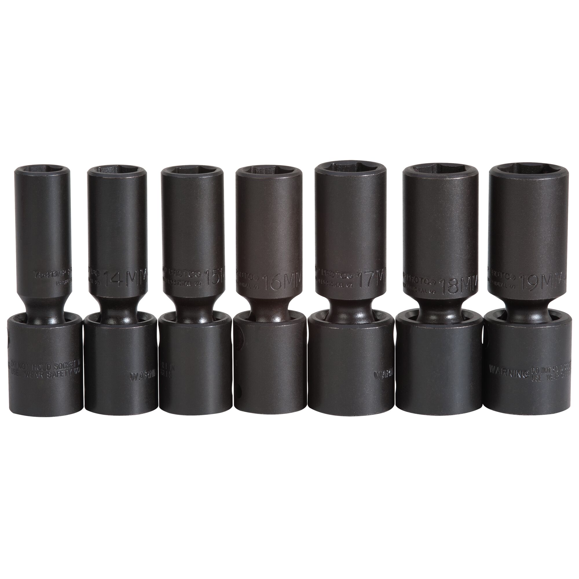 1/2 in. Drive 6-Point Deep Metric Impact Socket Set (7 pc.) | PROTO