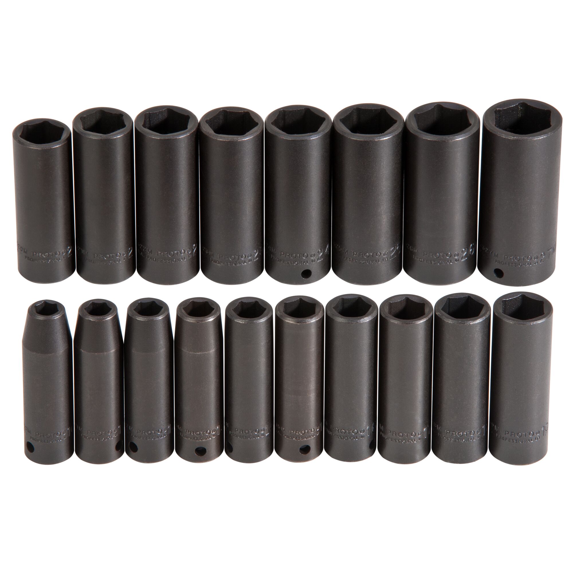 1/2 in. Drive 6-Point Metric Deep Impact Socket Set (18 pc.) | PROTO