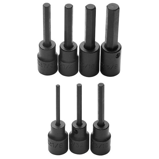 Proto® 3/8" Drive 7 Piece Hex Bit Impact Socket Set