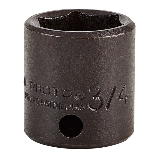 PROTO J7224H 3/4 inch drive impact socket, dark metal, front angle on white background.
