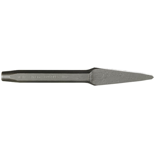 PROTO J725-16S2 steel cold chisel, pointed tip, side angle, on white background