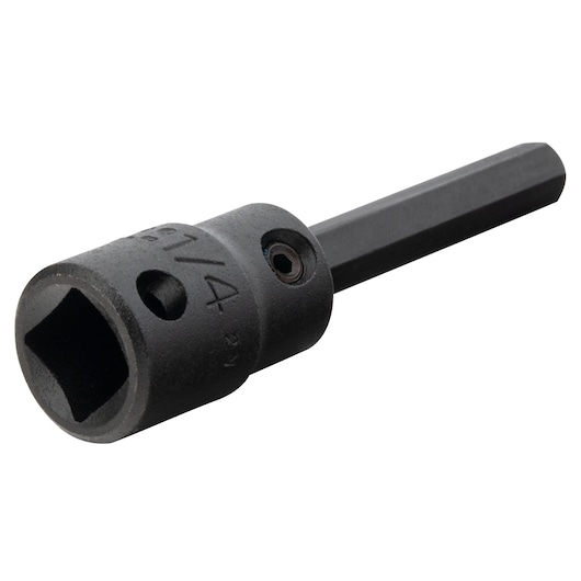 PROTO J72901/4 black steel socket adapter, close-up angle on white background.
