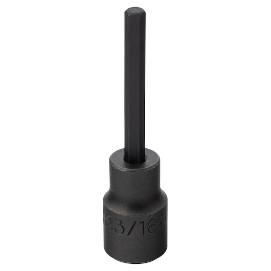 PROTO hex bit socket 3/16 inch, SKU J72903/16, black metal, product photography, front angle.