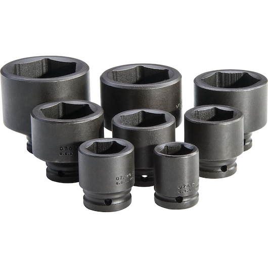 PROTO J73104 socket set, 8-piece, black finish, front angle on white background.