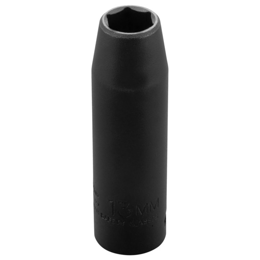 PROTO J7313MHT black 13mm deep impact socket vertical angle on white background