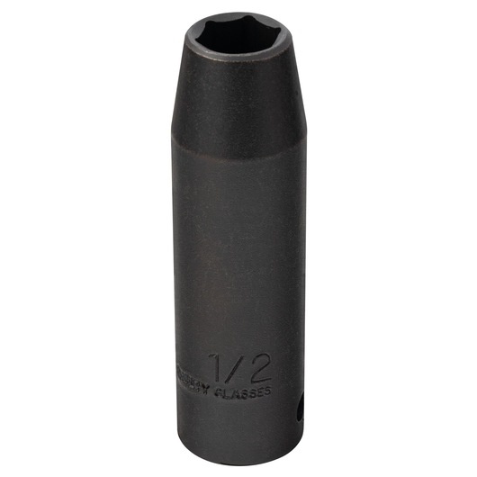 PROTO J7316HT black deep impact socket, 1/2 inch, front angle, on white background.