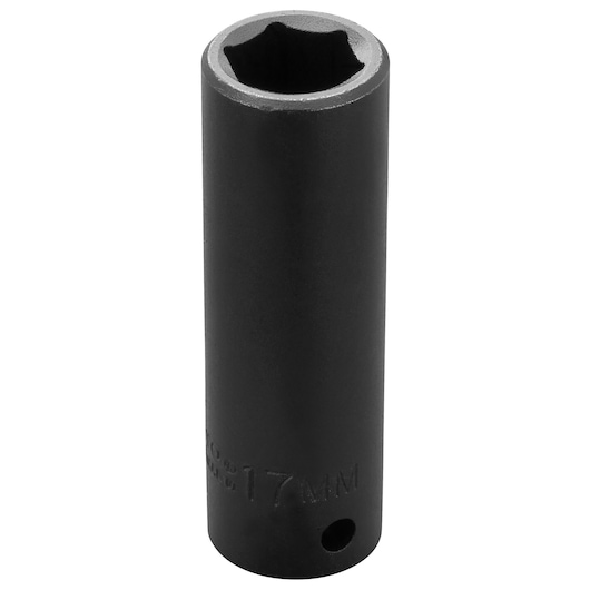 PROTO J7317M deep impact socket, 17mm, black finish, vertical front angle photo on white background.