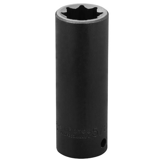 PROTO J7320S black six-point deep impact socket, photographed upright on white background.