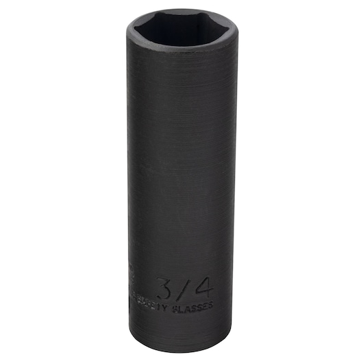 PROTO J7324HT black deep impact socket, side angle, 3/4 inch size, tool photography.