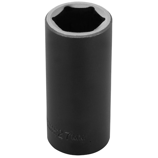 PROTO J7327M black 27mm deep impact socket, front angle on white background.
