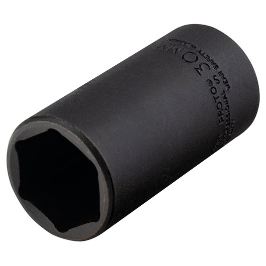 PROTO J7330MHT black 6-point impact socket, angled view on white background.