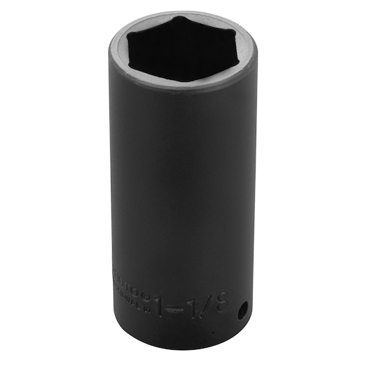 PROTO J7336H black 6-point deep impact socket, cylindrical view on white background.